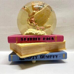 Vintage Mother Goose Snow Globe 6x6" Twinkle Twinkle Little Star Song 1970's GUC